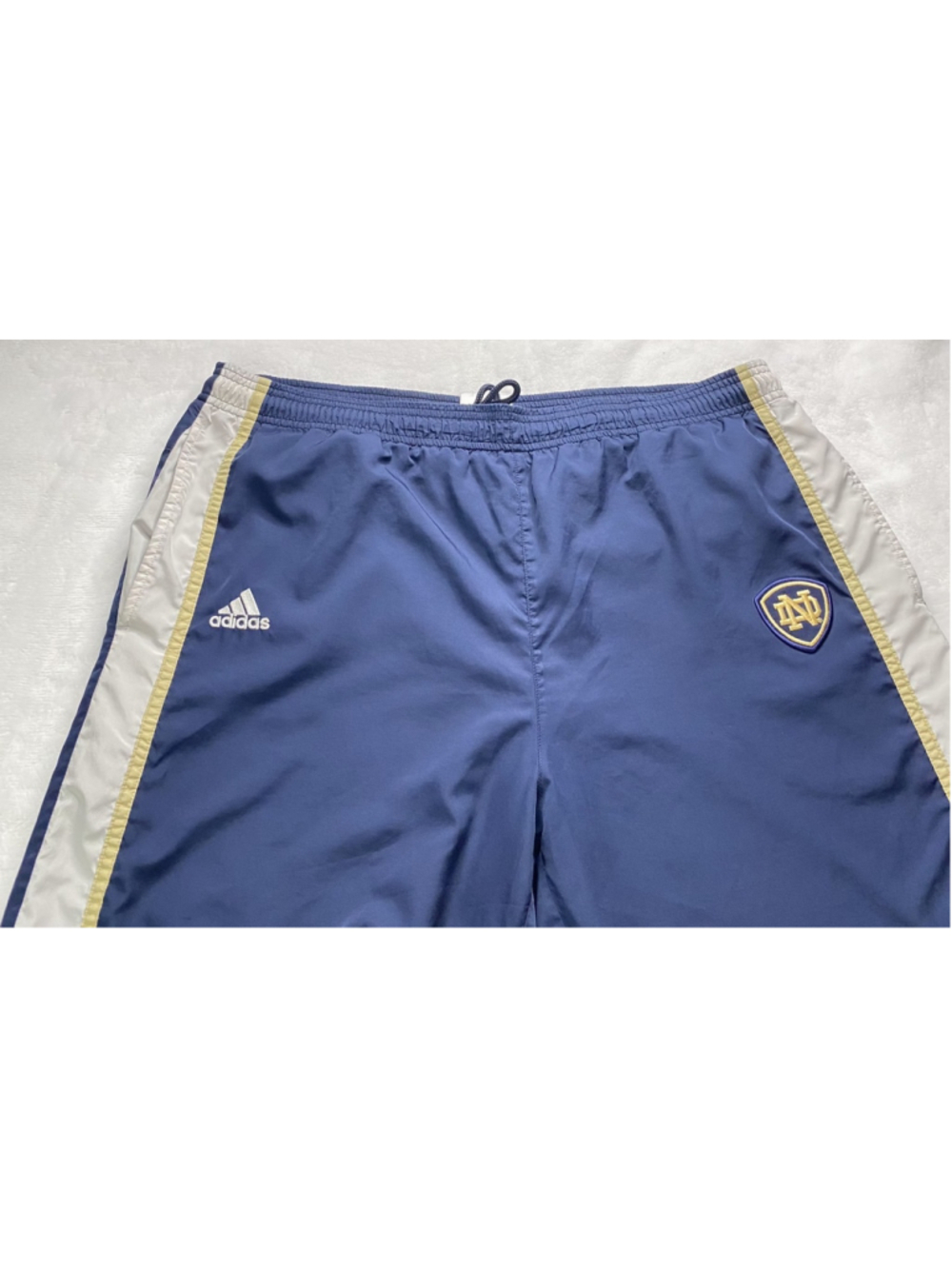 Vintage adidas Notre Dame Fighting Irish ClimaProof Track Pants Mens Large Navy - Picture 3 of 11